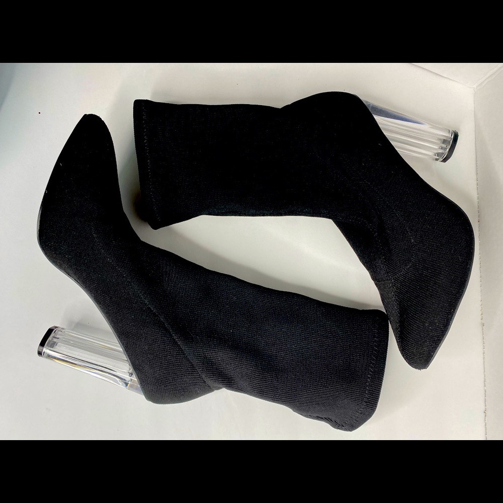 Forever 21 Sexy Pointed Knit Heel Boots